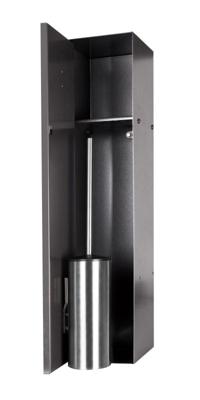 LoooX Closed Inbouw Toiletborstel Garnituur Betegelbaar 14.5x61x14 cm Antraciet CL8 Looox