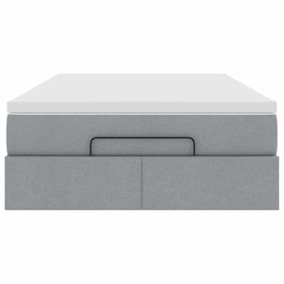 Ottoman bed met matras 120x200cm stof lichtgrijs