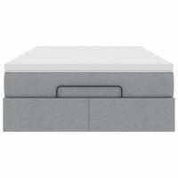 Ottoman bed met matras 120x200cm stof lichtgrijs - thumbnail