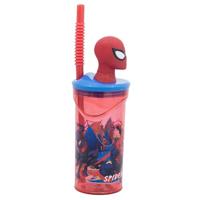 Beker met Rietje Spider-Man Moving Target 360 ml 3D - thumbnail