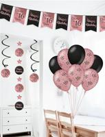 Hangdecoratie 60 Jaar Roségoud/Zwart (1,2m) - thumbnail