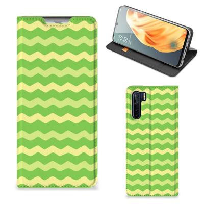 OPPO Reno3 | A91 | Hoesje met Magneet | Waves Green OPPO Reno3 | A91 | Hoesje met Magneet | Waves Green