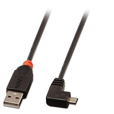 Lindy 31976 1m, USB 2.0 A/Micro USB B, 90°, M/M