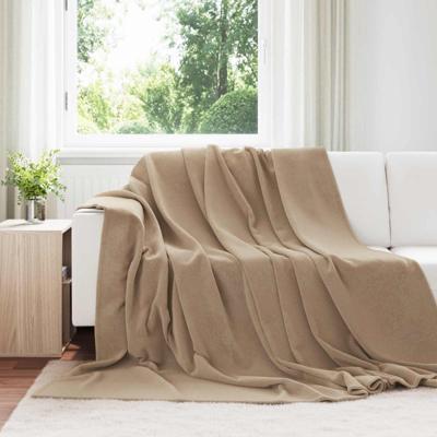 VidaXL Gooi deken kameel 240 x 270 cm fleece