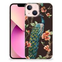iPhone 13 mini | TPU Hoesje | Pauw met Bloemen - thumbnail