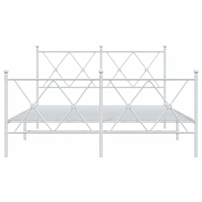 Bedframe met hoofd- en voeteneinde metaal wit 137x190 cm