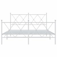 Bedframe met hoofd- en voeteneinde metaal wit 137x190 cm - thumbnail