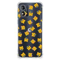 Doorzichtige Silicone Hoesje voor Motorola Moto E13 Katten Emojis - thumbnail