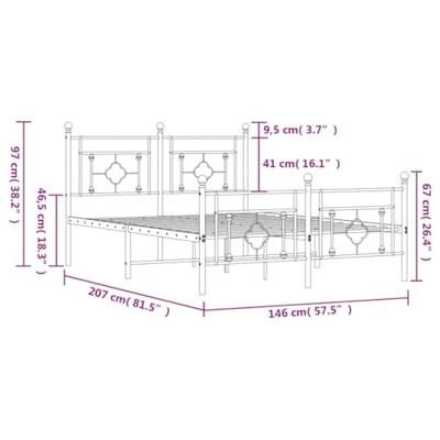 Bedframe met hoofd- en voeteneinde metaal wit 140x200 cm Bedframe met hoofd- en voeteneinde metaal wit 140x200 cm