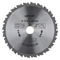 Wolfcraft Kap- en verstekzaagblad | HM | 24 Zähne | Ø216mm | 1 stuk - 6551000 - thumbnail