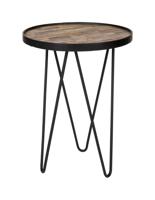 WOOOD Bijzettafel 'Lev' Teakhout, Ø39cm - thumbnail