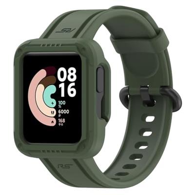 By Qubix - Siliconen sportband met case - Donkergroen - Xiaomi Redmi Watch 2 (Lite)