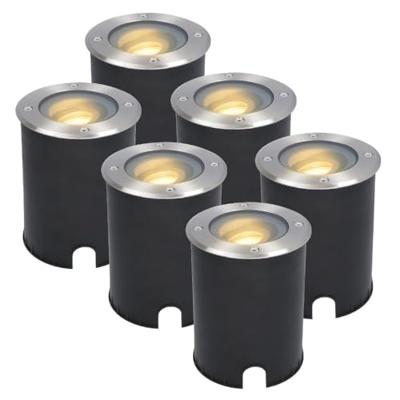 Set van 6 Lilly LED Grondspots - Dimbaar - Kantelbaar - GU10 - Rond - 2700K warm wit - 4 Watt 345 lumen - IK10 - RVS - IP67 waterdicht Set van 6 Lilly LED Grondspots - Dimbaar - Kantelbaar - GU10 - Rond - 2700K warm wit - 4 Watt 345 lumen - IK10 - RVS - IP67 waterdicht