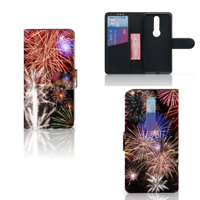 Nokia 4.2 Wallet Case met Pasjes Vuurwerk - thumbnail
