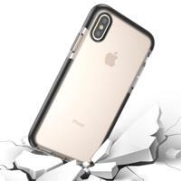 iPhone X modieus transparant schokbestendig beschermend TPU back cover Hoesje (zwart wit) - thumbnail
