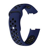 Fitbit Charge 3 & 4 siliconen DOT bandje - Donkerblauw / Zwart - Maat: Large - thumbnail