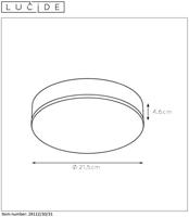 Lucide CERES-LED - Plafonnière Badkamer - Ø 21,5 cm - LED Dimb. - 1x30W 3000K - IP44 - Wit - thumbnail