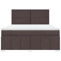 Boxspring met matras stof donkerbruin 180x200 cm - thumbnail