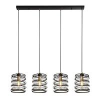 Searchlight HanglampSpring 4-lichts zwart met goud - 85583-4BGO - thumbnail