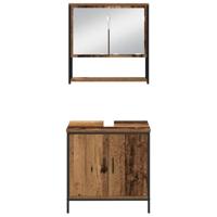 4-delige badkamermeubelset - Oud Hout - Geengineerd Hout - thumbnail