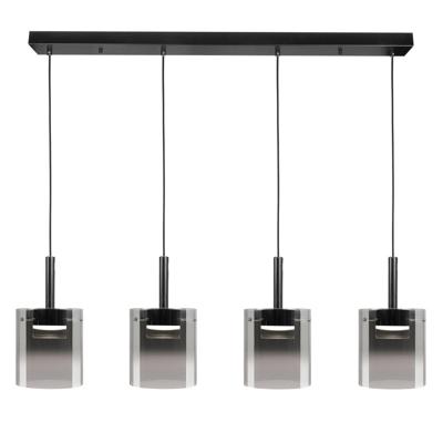 Highlight Hanglamp Salerno 4 lichts recht 110 cm zwart