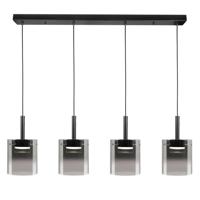 Highlight Hanglamp Salerno 4 lichts recht 110 cm zwart - thumbnail