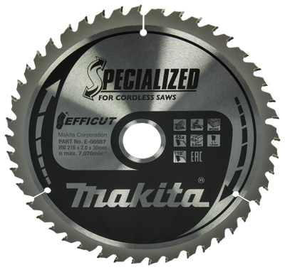 Makita Accessoires afkortzaagblad hout | efficut 216x30x2,0 45t 10g - e-06987 - e-06987