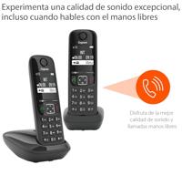 Gigaset AS690 Duo draadloze telefoon, 2 stuks, handsfree, groot display, 100 contacten, zwart - thumbnail