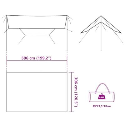 Kampeerluifel waterdicht 506x306 cm camouflage Kampeerluifel waterdicht 506x306 cm camouflage