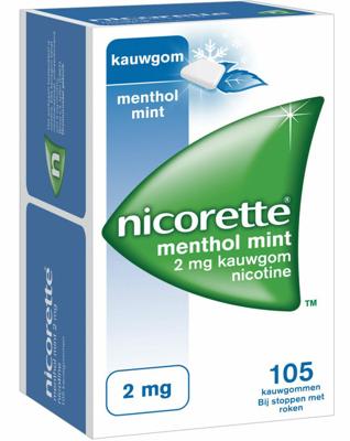 Nicorette Suikervrij Kauwgom Menthol Mint 2mg