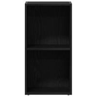 LP Opbergbox 71x34x36 cm spaanplaat zwart eikenkleurig - thumbnail