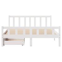 Bedframe zonder matras massief grenenhout wit 150x200 cm - thumbnail