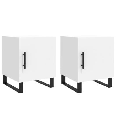 Nachtkastjes 2 st 40x40x50 cm bewerkt hout wit