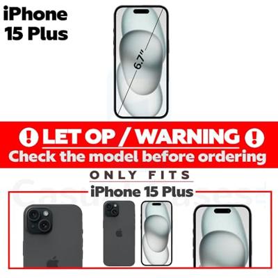 Lunso - iPhone 15 Plus - Duo Pack (2 stuks) Beschermfolie - Full Cover Screen protector