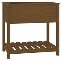 Plantenbak met schap 82,5x54x81 cm grenenhout honingbruin - thumbnail