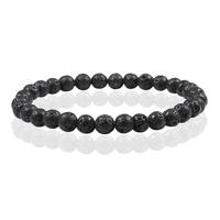 6mm Memphis Natuursteen Armband - Lava - thumbnail