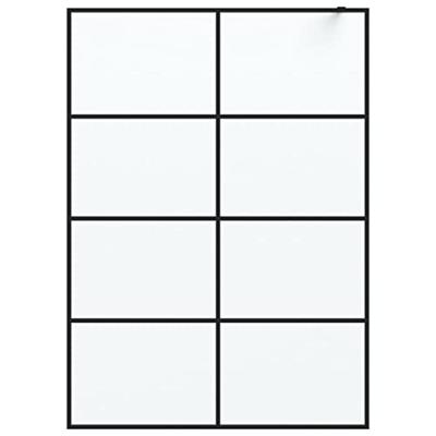 Inloopdouchewand 140x195 cm mat ESG-glas zwart - thumbnail