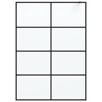 Inloopdouchewand 140x195 cm mat ESG-glas zwart - thumbnail