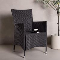 Nohr Tuinstoel 'Tawan' Wicker, kleur Zwart - thumbnail