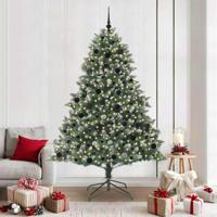 VidaXL Kunstkerstboom met 300 led groen 210 cm pvc en plastic en staal - thumbnail