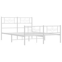 Bedframe met hoofd- en voeteneinde metaal wit 135x190 cm - thumbnail