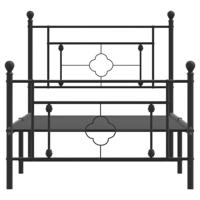 Bedframe met hoofd- en voeteneinde metaal zwart 90x190 cm - thumbnail