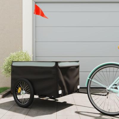 Fietstrailer 45 kg ijzer zwart en grijs Fietstrailer 45 kg ijzer zwart en grijs