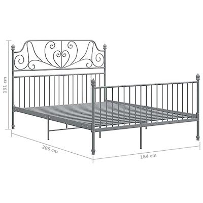 Bedframe metaal grijs 160x200 cm