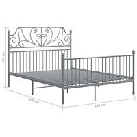 Bedframe metaal grijs 160x200 cm - thumbnail