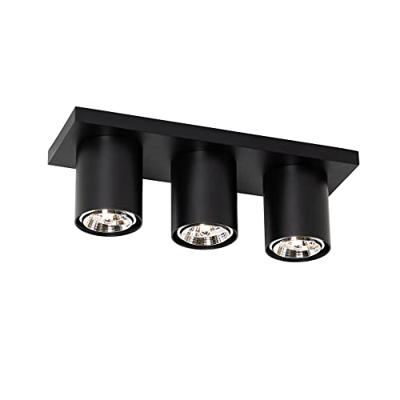 QAZQA Moderne plafondspot zwart 3-lichts - Tubo