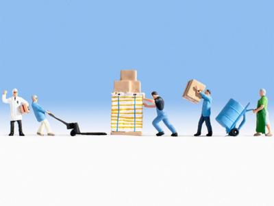 NOCH 45038 TT Magazijnmedewerkers figuren Geverfd, Staand