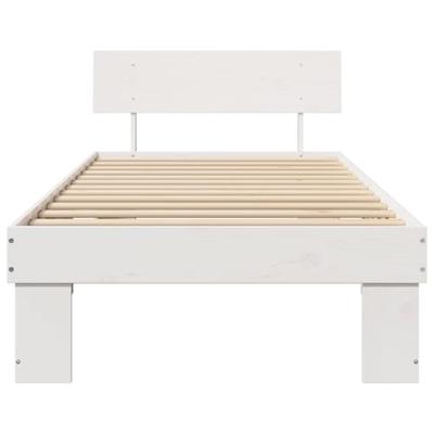 Bedframe met hoofdeinde Wit 80 x 200 cm Massief grenenhout