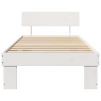 Bedframe met hoofdeinde Wit 80 x 200 cm Massief grenenhout - thumbnail