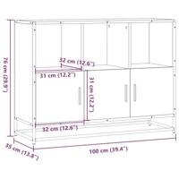 Dressoir 100x35x76 cm bewerkt hout sonoma eikenkleurig - thumbnail